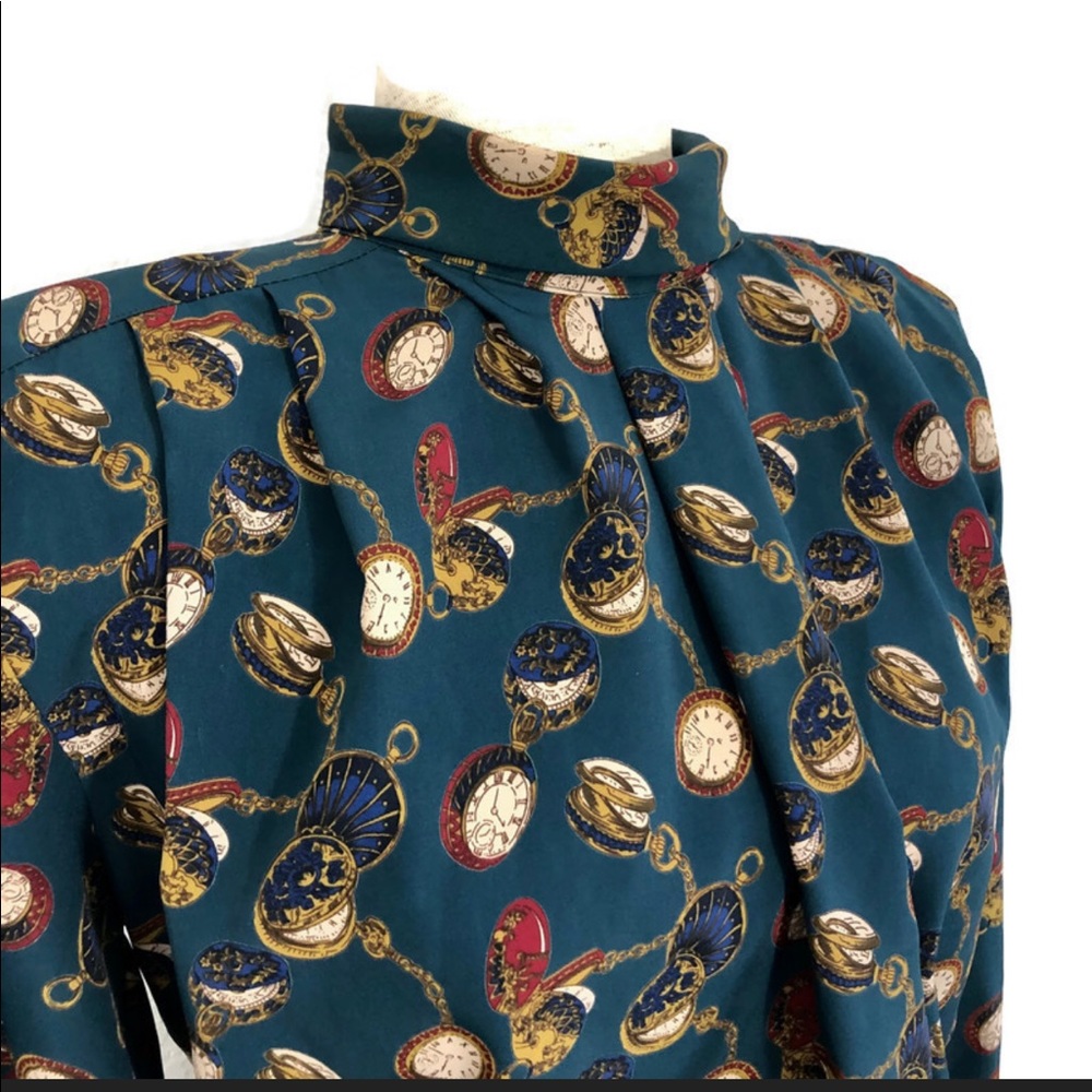 Vintage Pocket watch shirt size 4 mock turtleneck